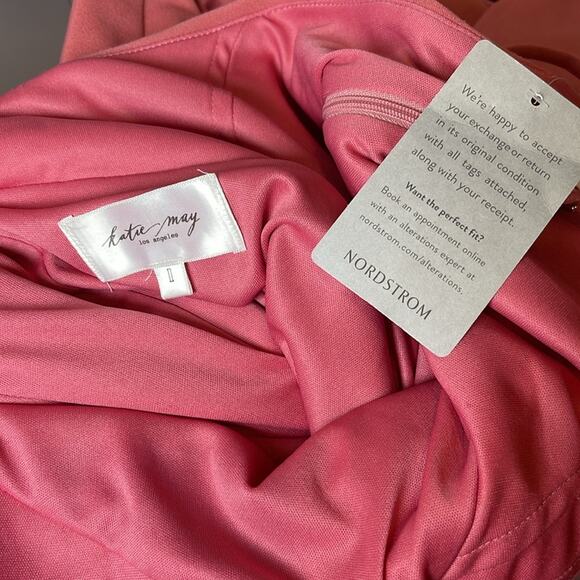 Katie May Nirvana Twisted Ruched Pink Peppercorn Maxi Dress Size Large - Picture 7 of 8